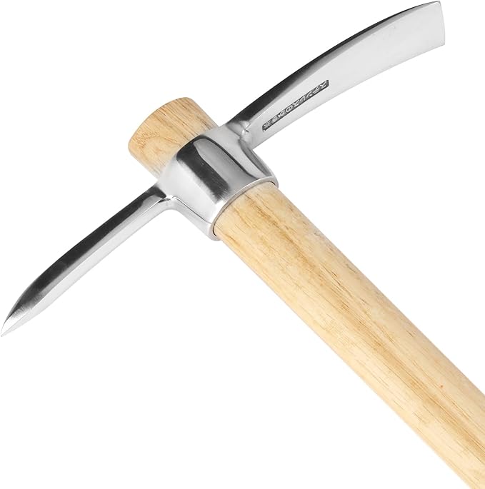 3 PCS 16 Inch Mattock Pick Axe, Stainless Steel Pick Mattock Hoe, Garden Pick, Pick Mattock for Weeding, Loosening Soil, Planting Vegetables, Digging Holes, Chopping Roots and Much More