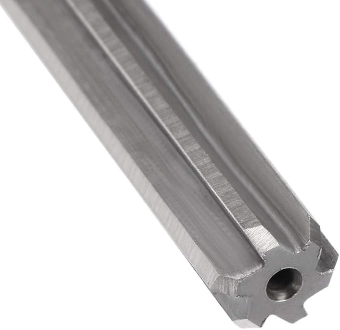 uxcell Chucking Reamer 7mm, H7 HSS Lathe Machine Reamer 6 Straight Flutes, Round Shank Milling Cutting Tool, Metric Reaming Drill Bit for Stainless Steel Metal Hole