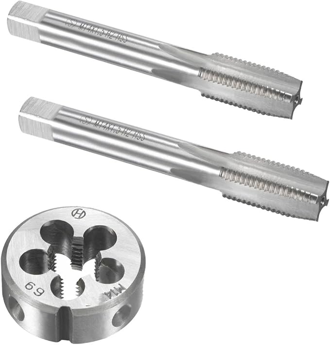 Mactoom 14mm x 1.25 HSS Metric Tap and Die Set Right Hand Thread,Tapping DIY Tool 3pcs (M14 x 1.25mm)