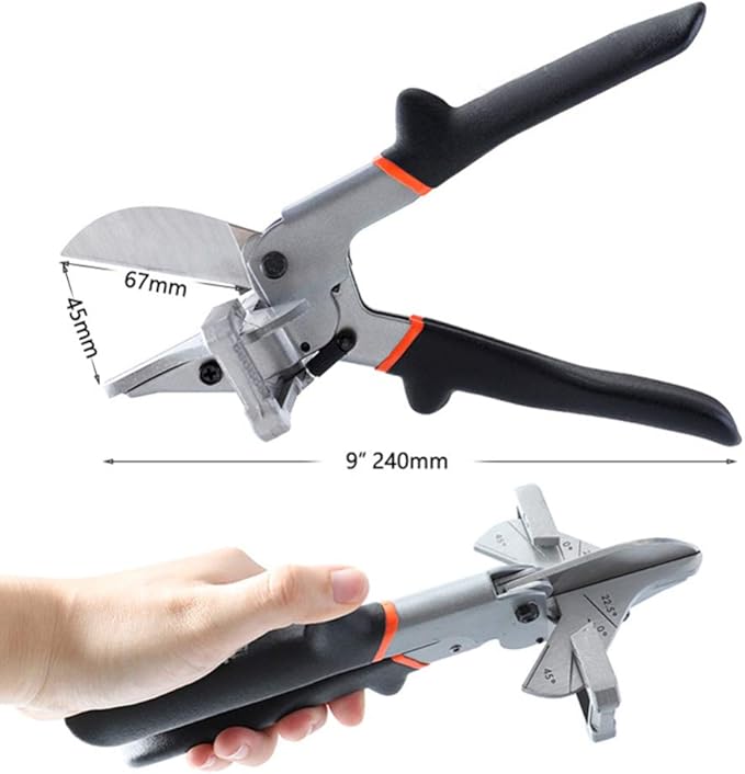 Multi Angle Miter Shear Cutter Hand Tools, 0-135 Degree Adjustable Angle Scissors Trim Shears Multipurpose Cutting Tool