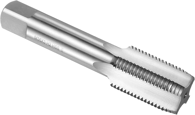 uxcell Hand Plug Tap M36 x 3 H2 Metric Thread Plug Style Taps Straight Flute Screw Tapping Threading Tool High Speed Steel HSS6542