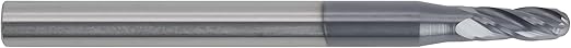 CME 10 pcs Micrograin Carbide End Mills, Ball Nose, TiAlN Coated, 3/32" Mill Diameter, 1/4" Length of Cut, 1 1/2" Overall Length, 4 Flute, Center Cutting