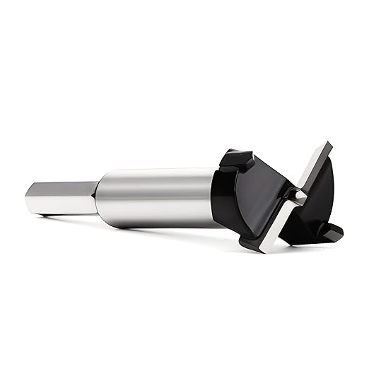 1 Inch Forstner Drill Bit Carbide Tipped,Woodworking Hinge Cutter for Precise Flat Bottom Holes in Hard Wood,Plywood,Plastic - Professional Grade