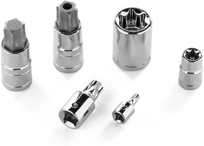 XtremepowerUS 60 PC Star Socket Set Tamper Bit Plus Proof S2 Chrome Tools W/Case