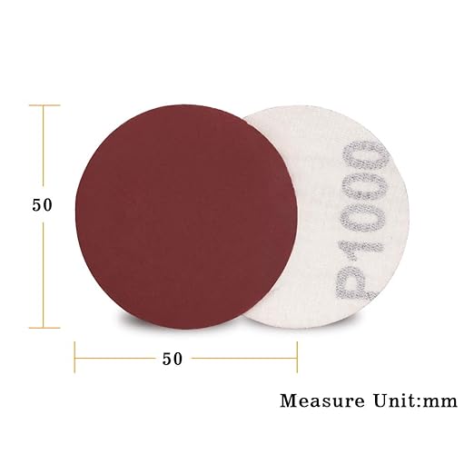 SPEEDWOX Sander Disc 100pc Sanding Hook and Loop Sandpaper 1000 Grit Sanding Discs 2 inch Sandpaper for Sanders Drill Grinder Rotary Tools Attachment Woodworking Wood Auto, No Hole