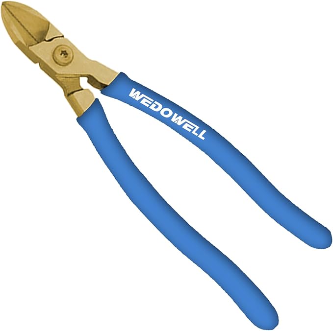 WEDOWELL 10" Brass Side Cutting Pliers,Wire Cutter with Non-Slip Handle,Diagonal Pliers,Metal Cutting Tool for Crafting, Floral,Artificial Flowers,Chicken Wire, Electrical,Length 250mm