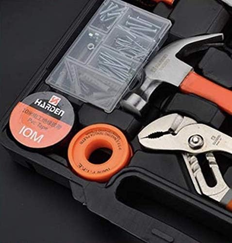 Edward Tools Harden 63 Piece Tool Set with Tool Box - Portably Handyman Tool Kit for Home, Dorm - Includes Essentials: Hammer, Screwdrivers, Wrenches, Pliers, Saw, Knife, Nails, Etc