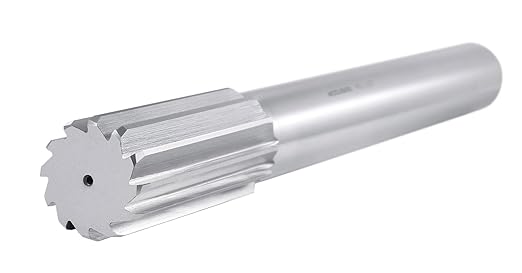 Accusize Industrial Tools 1-1/2'' H.S.S. M2 Straight Shank Straight Flute Chucking Reamer, Flute Length 3-1/2'', Oal 12-1/2'', Rh, 12 Flute, 5015-0340