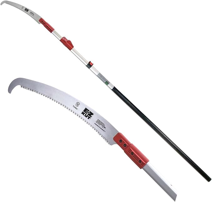 EZ Kut Kamikaze 15??Extendable Tree Trimmer Pole Saw - Branch Cutter with Single Hook Pole Saw Blade for Branch Removal - Best Pole Saws for Tree Trimming. Tree pruner pole saw since 1988