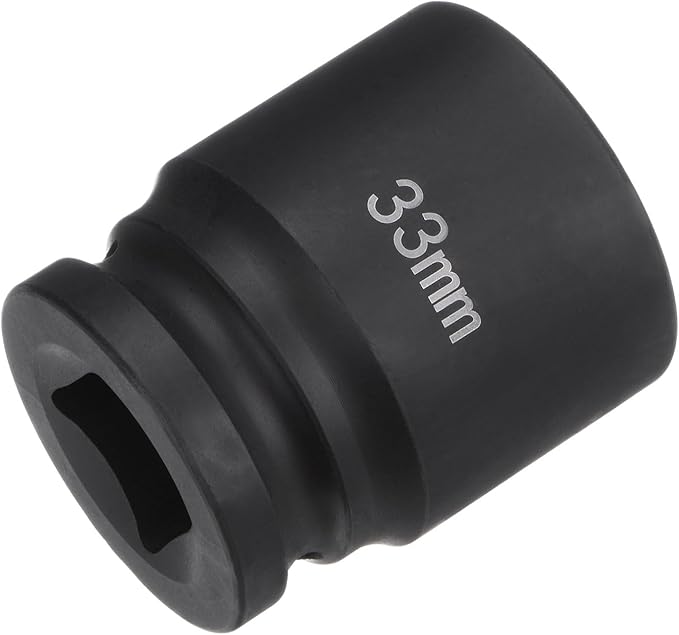 HARFINGTON 6-Point Impact Socket 3/4" Drive 33mm Metric 40Cr Alloy Steel Spindle Axle Nut Impact Socket