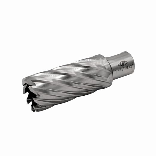 HSS M2AL Annular Cutter 2" DOC with 3/4" Weldon Shank for Magnetic Drill Press by EST (D1-1/16" X 2")