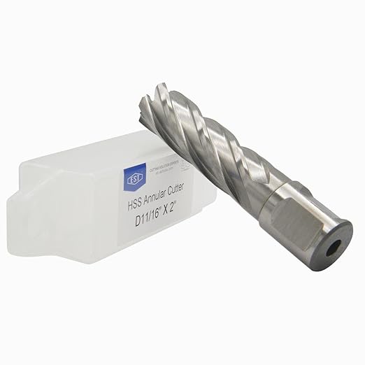 HSS M2AL Annular Cutter 2" DOC with 3/4" Weldon Shank for Magnetic Drill Press by EST (D11/16" X 2")