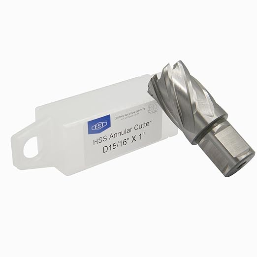 EST HSS M2AL Annular Cutter 1" DOC with 3/4" Weldon Shank for Magnetic Drill Press (D15/16" X 1")