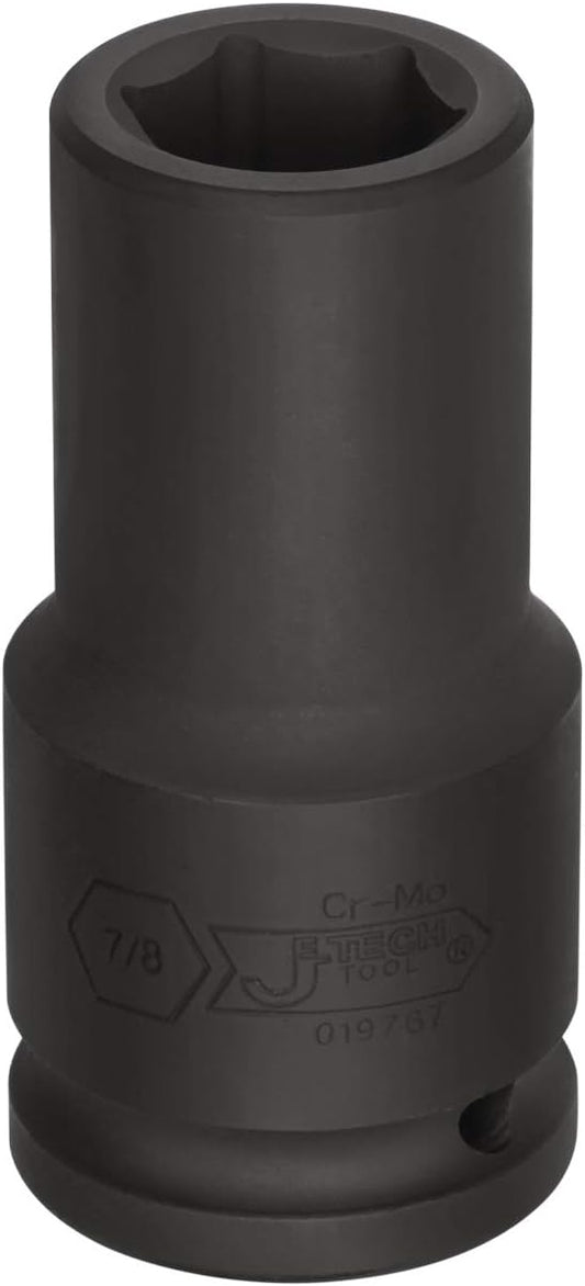 Jetech 3/4 Inch Drive 7/8 Inch Deep Impact Socket, Made with Heat-Treated Chrome Molybdenum Alloy Steel, 6-Point Design, SAE