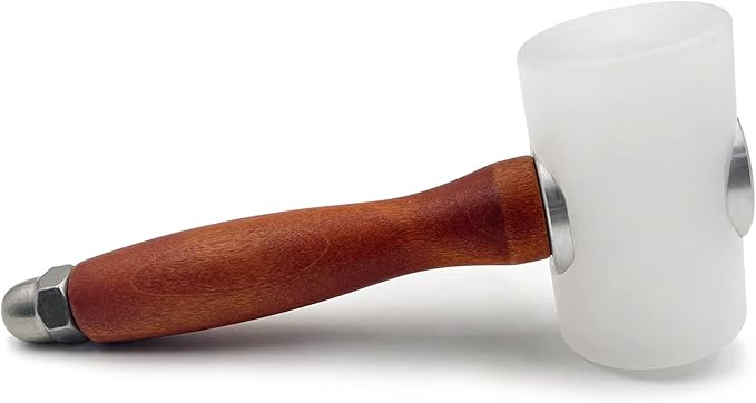 Leather Carving Hammer Mallet Wood Handle Nylon Hammer Mallet for Leathercraft Leather Carving DIY Leathercraft Mallet, Nylon T Head Wood Handle 7.4 Inch