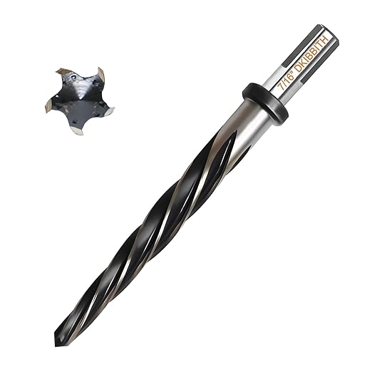 7/16" Bridge Construction Reamer Drill Bit, M2 HSS Taper Chucking Reamer for Steel Alloy Metal Wood Plastic, 3/8" Non-Slip Shank, 5-Spiral Flutes Car Reamer, to Align or Enlarge Holes, 11mm