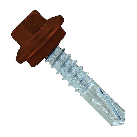 Fasteners Plus ST Fastening #12 x 1 Maxx Steelbinder Metal Roofing Screws Metal-to-Metal Brown (Pack of 250)