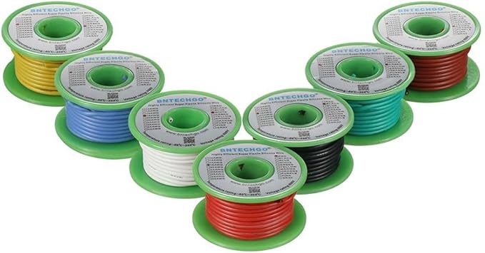 BNTECHGO 18 Gauge Silicone Wire Kit 7 Color Each 25 ft Flexible 18 AWG Stranded Tinned Copper Wire