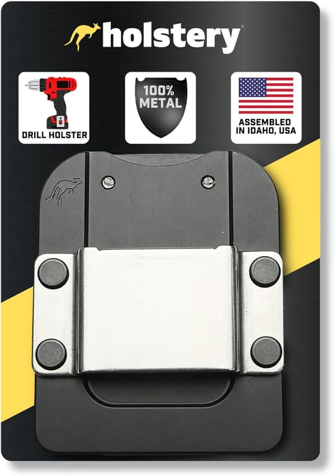 Holstery DriverMaster | Clip-On Tool Belt Drill Holder - Simple Hook Holster for Cordless Drill, Impact, Nailer, Tape Measure, or Any Tools with Hanger Clips