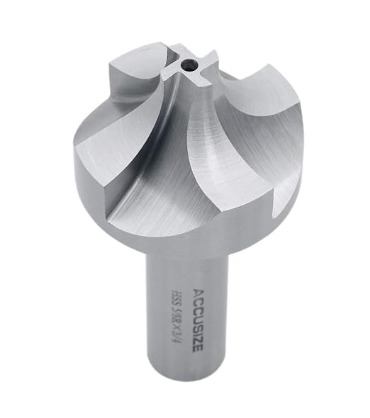 Accusize Industrial Tools 5/8'', H.S.S. Corner Rounding End Mills, 3/4'' Shank Dia, 1-15/16'' Cutter Dia, 4'' Overall Length, 1011-5834