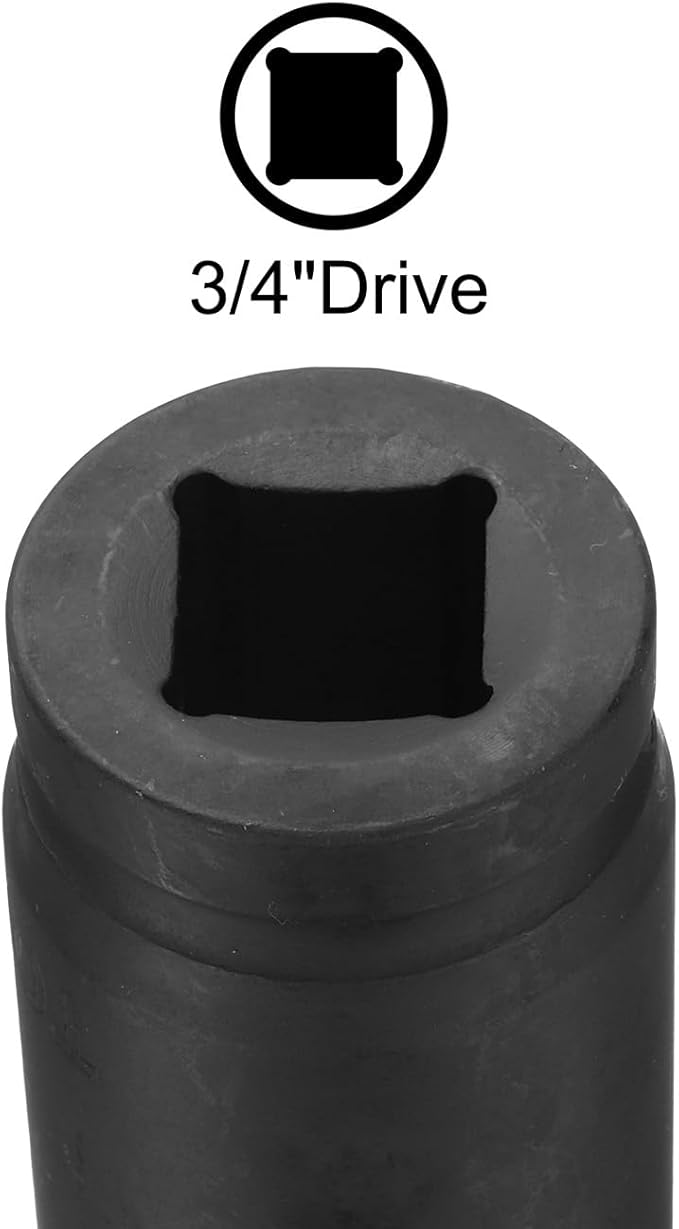 uxcell 3/4-Inch Drive 29mm 6-Point Deep Impact Socket, CR-MO Steel 78mm Length, Metric Sizes