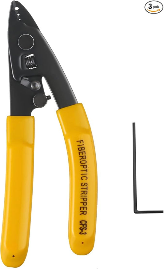 FYBOPTWU - 3 pcs CFS-3 Fiber Optic Stripper 3 Port Hole Fiber Optic Stripping Tool with 6" handle