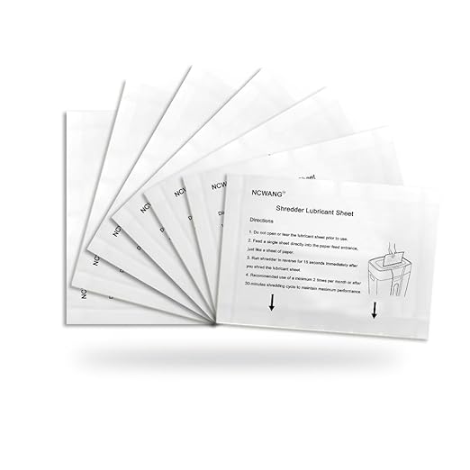 Paper Shredder Lubricant Sheets with Shredder Oil for Blades Sharpening, Reduce Jam(12PACK)
