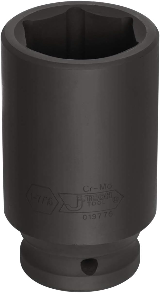 Jetech 3/4 Inch Drive 1-7/16 Inch Deep Impact Socket, Made with Heat-Treated Chrome Molybdenum Alloy Steel, 6-Point Design, SAE
