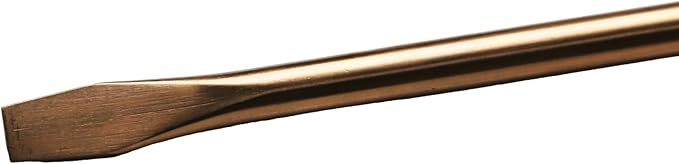 Non-Sparking 3/8 Inch Slotted Flat Screwdriver with Impact Handle, Beryllium Bronze Copper Non Spark, 8 Inch Working Length, Spark Free Safety, Non-Magnetic and Corrosion-Resistant