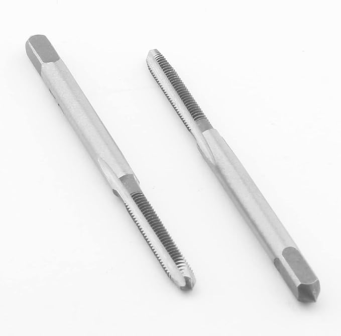 Qjaiune 2pcs M3x0.5 Machine Tap, M3 Metric Thread Tap HSS Thread Tapping Tool, 3 Straight Flutes Thread Milling Taps (M3 x 0.5)