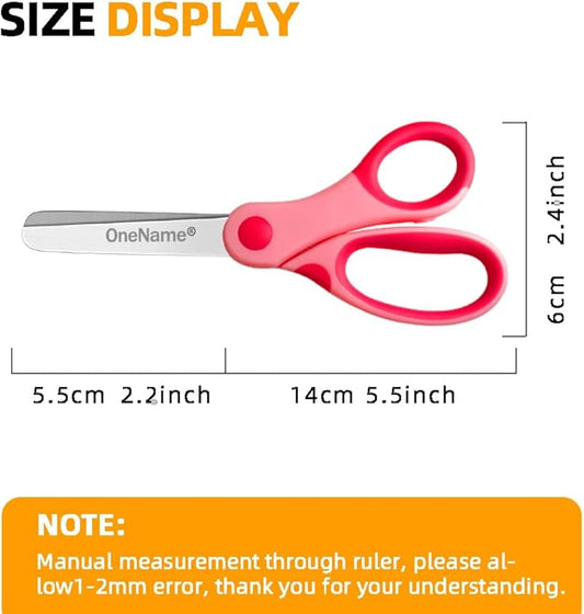 Kids Scissors,Safety Scissors for Kids,Soft Comfort-Grip Handles Blunt-Tip School Student Scissor,Great for DIY Arts Home Classroom,Childrens Scissor age 5-8 6-8,4 Pack