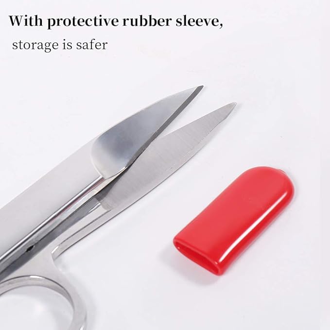 Newness Thread Snips, Sewing Snips with Protective Plastic Sleeve, Mini Small Snippers Shears Trimming Nipper Clipper for Variety of Material, Fishing Line, Fabric, DIY, Yarn Scissors, 4.72 Inch Long