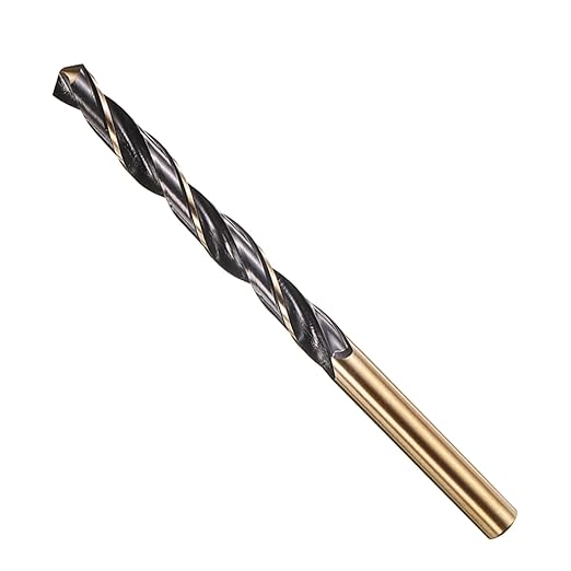 PATIKIL 6mm Drill Bit, Jobber Straight Shank 4341 High-Speed Steel 118째 Black and Gold Finish for Medium-Hard Metal Steel Acrylic - 2 Pack