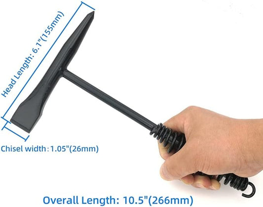 Welding Chipping Hammer with Coil Spring Handle,10.5",Cone and Vertical Chisel/ 10" Wire Brush(Red),VASTOOLS Chipping Hammer