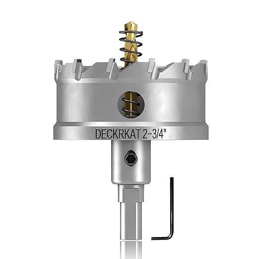 2-3/4" TCT Hole Saw for Hard Metal, Heavy Duty 70mm Tungsten Carbide Tipped Hole Cutter with Spring Loaded Pilot Drill Bit for Stainless Steel, Metal, Iron, and Plastic.