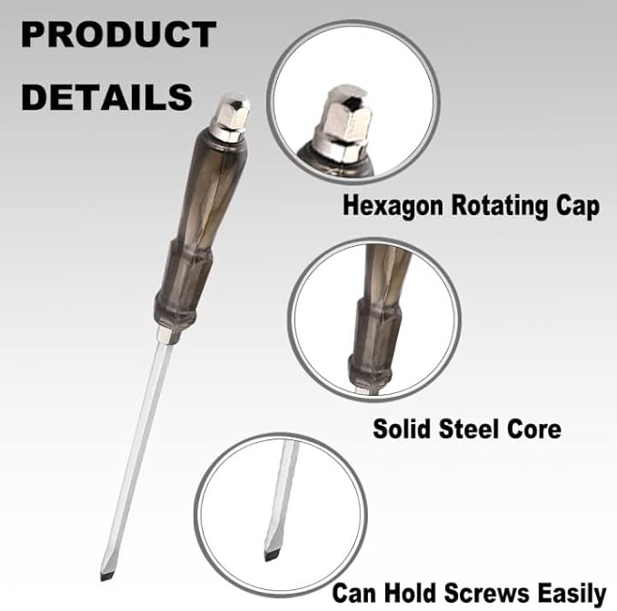 Utoolmart Slotted Impact Screwdriver 8 Inch Keystone Demolition Driver Magnetic 2Pcs