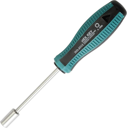 Utoolmart Socket Wrench Screwdriver, 6mm Non-Magnetic Tip Hex Nut Driver, Socket Driver Hex Nut Key Wrench Screwdriver, with 75mm Cr-V Steel Round Shaft, Screwdriver Nutdriver Hand Tool