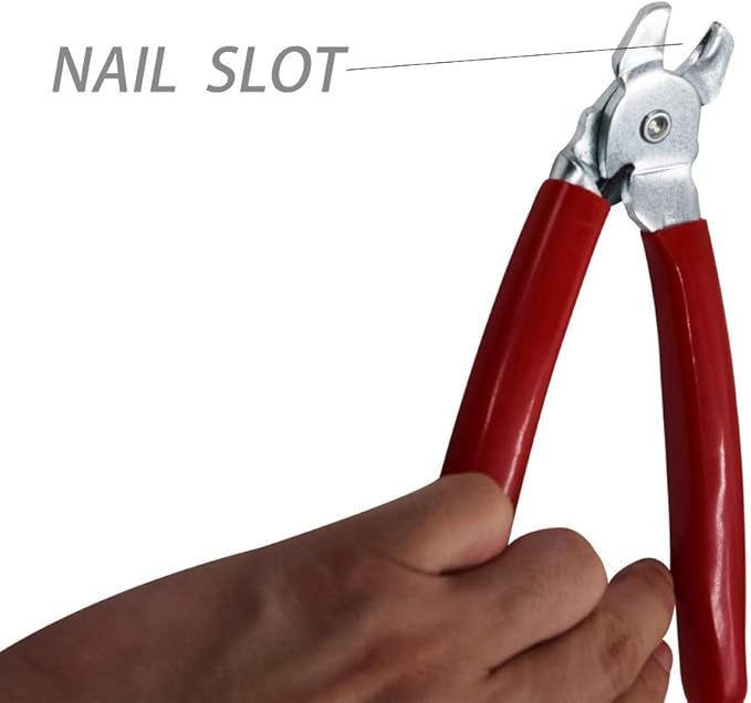 HARDK Hog Ring Pliers set Angled with 500PCS Galvanized Hog Rings - Perfect for Furniture Upholstery, Auto Upholstery, Plastic Meat & Sausage Casings