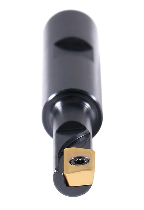 Accusize Industrial Tools 3/8'' 90 Deg Square Shoulder Indexable End Mill with 3'' Overall Length, APKT11T3 Carbide Inserts, 1 Flute, 0056-0912
