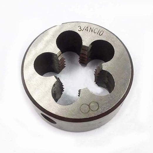 GBJ 3/4"-10 3/4"-14 3/4"-18 HSS Tap and Die Set UNF Machine Thread Tap and UNF Round Thread Die Right Hand (3/4-10 UNC)