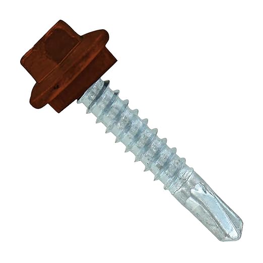 Fasteners Plus ST Fastening #12 x 1-1/4" Maxx Steelbinder Metal Roofing Screws - Brown (Pack of 250)