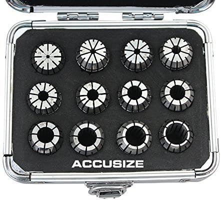 Accusize Industrial Tools Metric Er20 Collet 2mm to 13 mm by 1 mm Er-20 Collet 12 Pc, 3350-0583