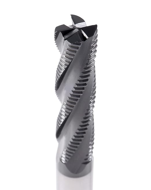 Accusize Industrial Tools 1/2'' Dia, M42 8% Cobalt Tialn Roughing End Mill, 1/2'' Shk Dia, 2'' Flt Length, 4'' Oal, 4 Flute, Coarse Tooth, 1102-0120