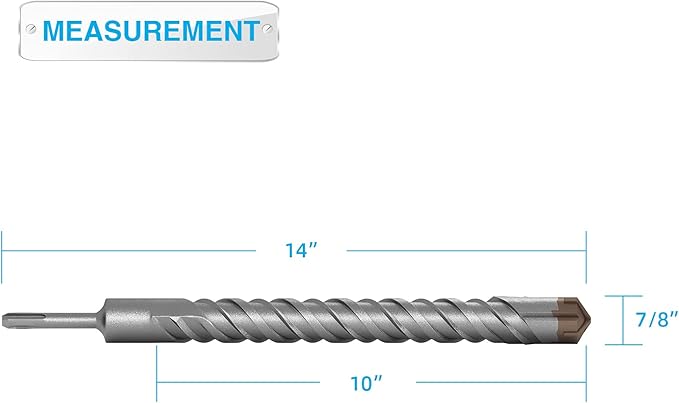 Patio 7/8?쇺?SDS Plus Hammer Drill Bit for Rotary Masonry Hammer Concrete Cement Surface