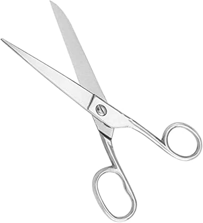 Craft Scissors - Sharp Blades, Soft Grip Handle, Multipurpose - Suitable for Sewing, Arts, Crafts, Office, School and Home (Silver, 7 inch)
