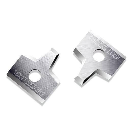 Woodworking Veneer Edge Trimmer Blades 16x17.5x2.0mm-2R2 2-Pcs, Chamfer Plane, Edge Banding Cutter, Manual Planer Blade, Burr Scraper for Board & Wood Surfaces (16x17.5x2-2R2, 2-PCS)