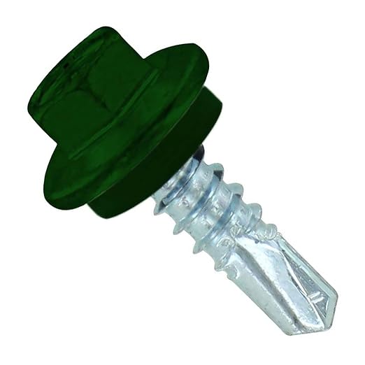 Fasteners Plus ST Fastening #12 x 3/4" Maxx Steelbinder Metal Roofing Screws - Forest Green (Pack of 250)