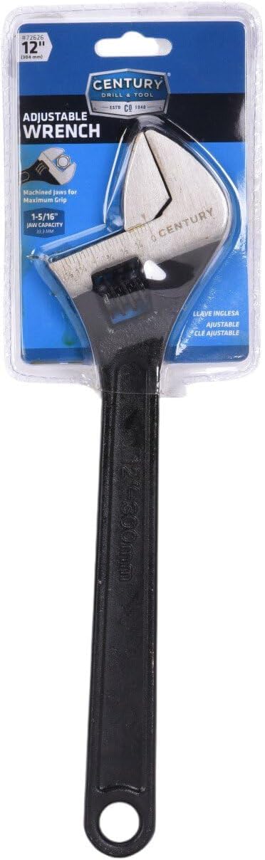 Century Drill & Tool 72626 Adjustable Wrench, 12"