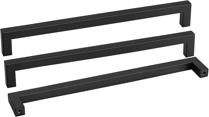 goldenwarm Black Cabinet Pull 45 Pack Matte Black Drawer Hardware Pulls Modern Kitchen Closet Door Handles Hardware, Black Pulls 18 Inch Center to Center, LSJ12BK458, Matte Black Cabinets Drawer Pulls