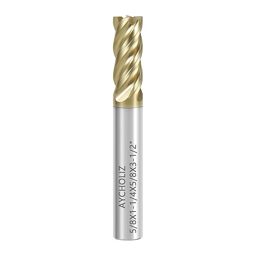 5/8" Carbide Square End Mill with ZrN Coating 4 Flute Unequal Helix Design Mill Bits Sets for Roughing and Finishing
